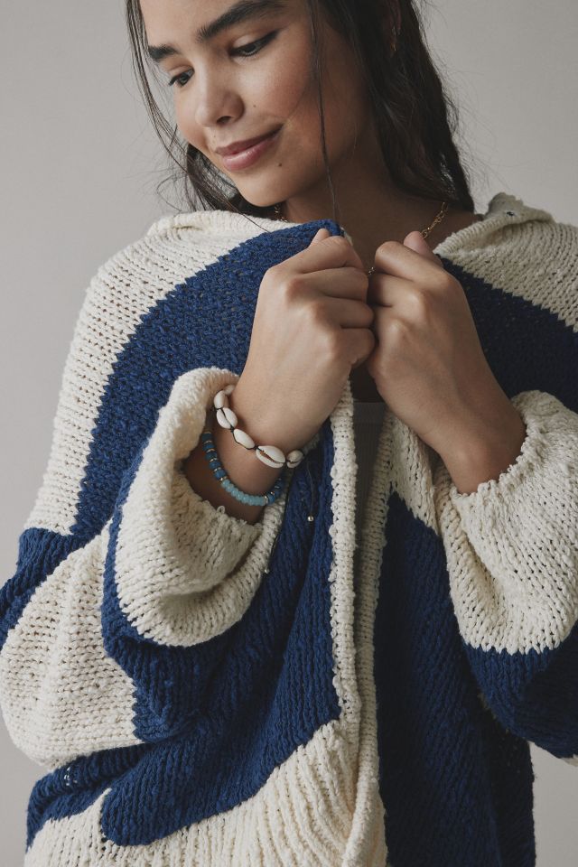 Cardigan à capuchon en tricot rayé surdimensionné BDG Tyler #1