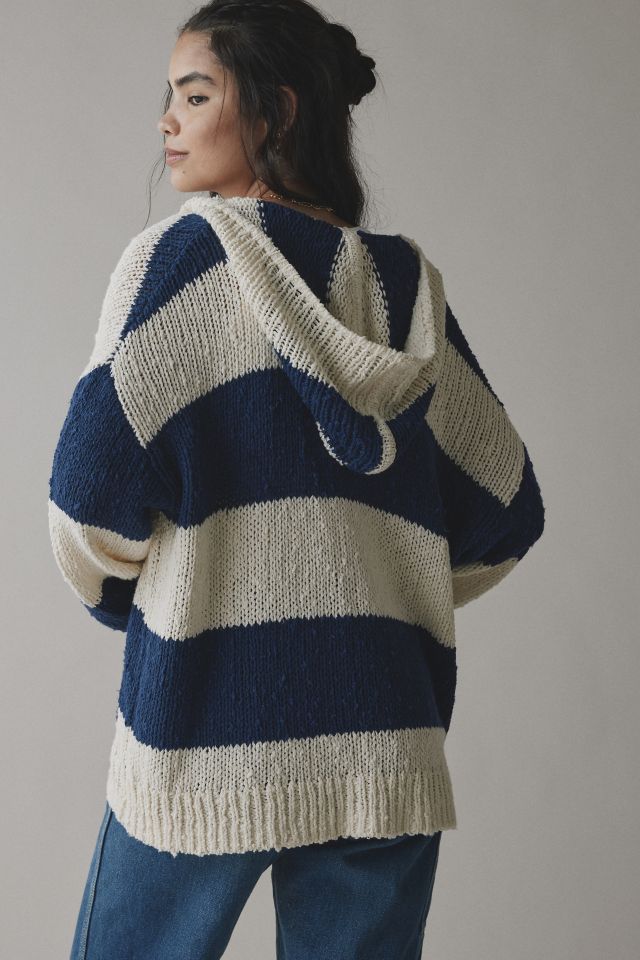 Cardigan à capuchon en tricot rayé surdimensionné BDG Tyler #2