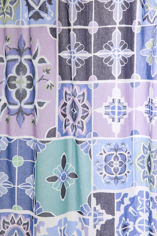 Izzy Tile Patterned Shower Curtain #1
