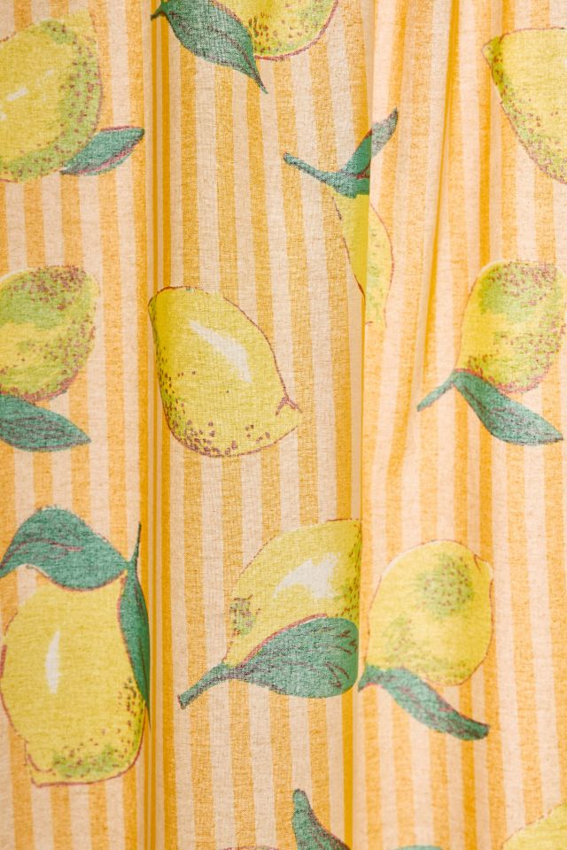 Lemon Graphic Stripe Patterned Shower Curtain #1