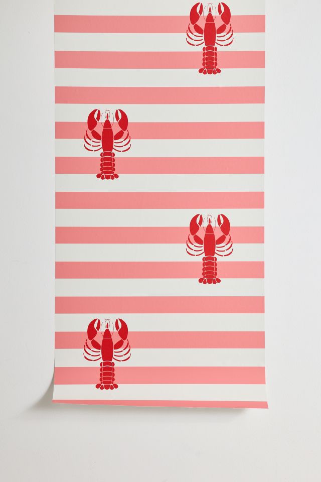 ShowMeMars Lobster Nautical Stripes Removable Wallpaper #1
