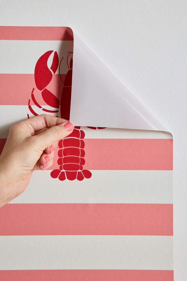 ShowMeMars Lobster Nautical Stripes Removable Wallpaper #2