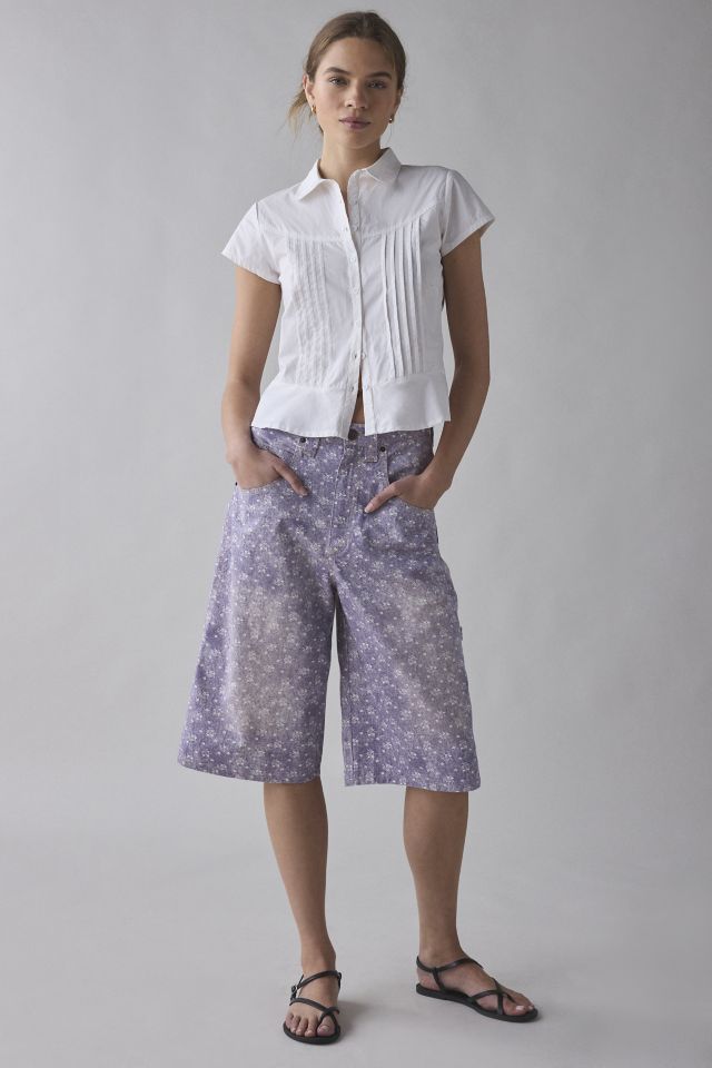 BDG Astrid Longline Printed Denim Jort #4