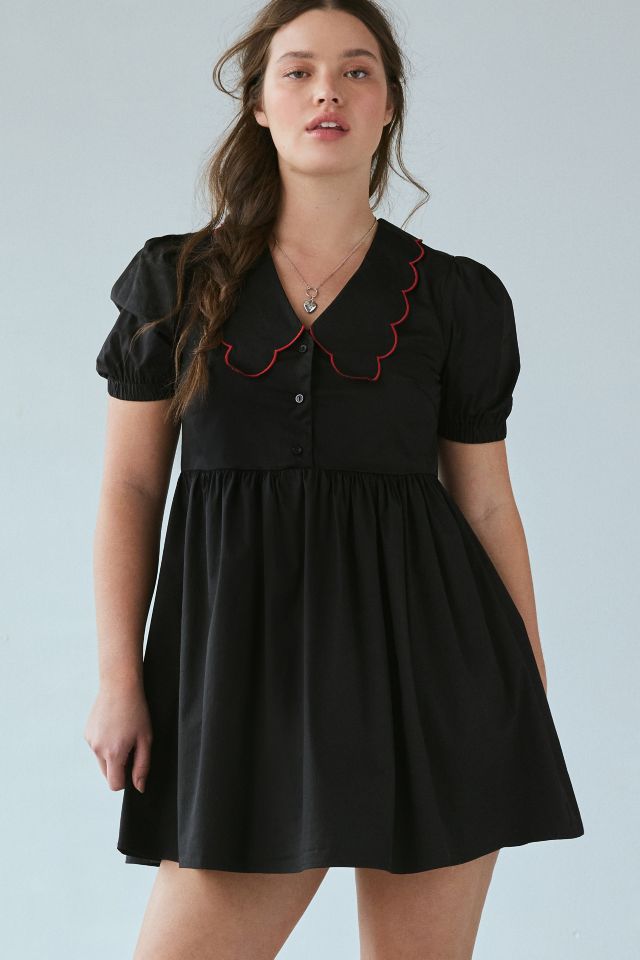 Glamorous Scalloped Collar Babydoll Mini Dress #1