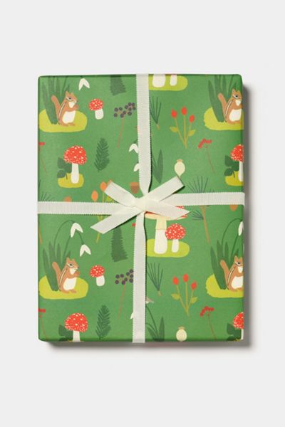 Red Cap Forest Critters Holiday Wrapping Paper