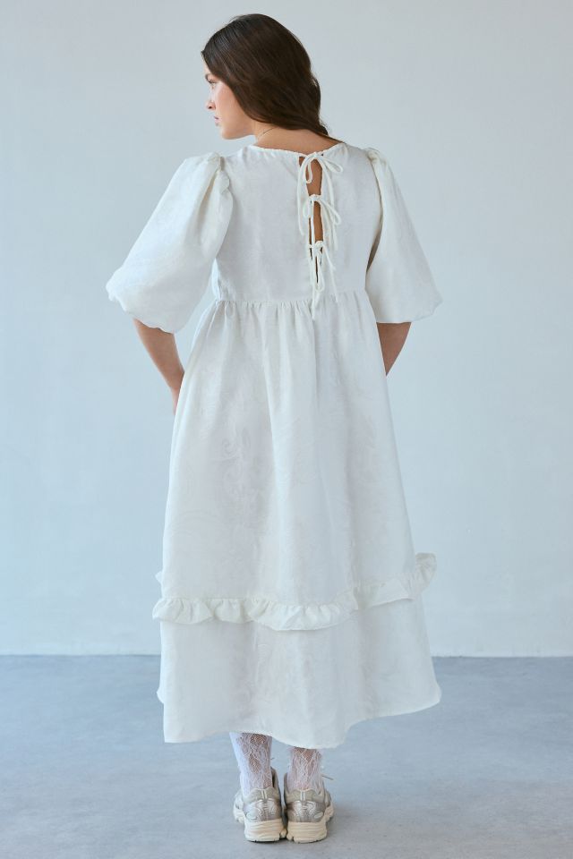 Glamorous Brocade Tiered Tie-Back Midi Dress #1
