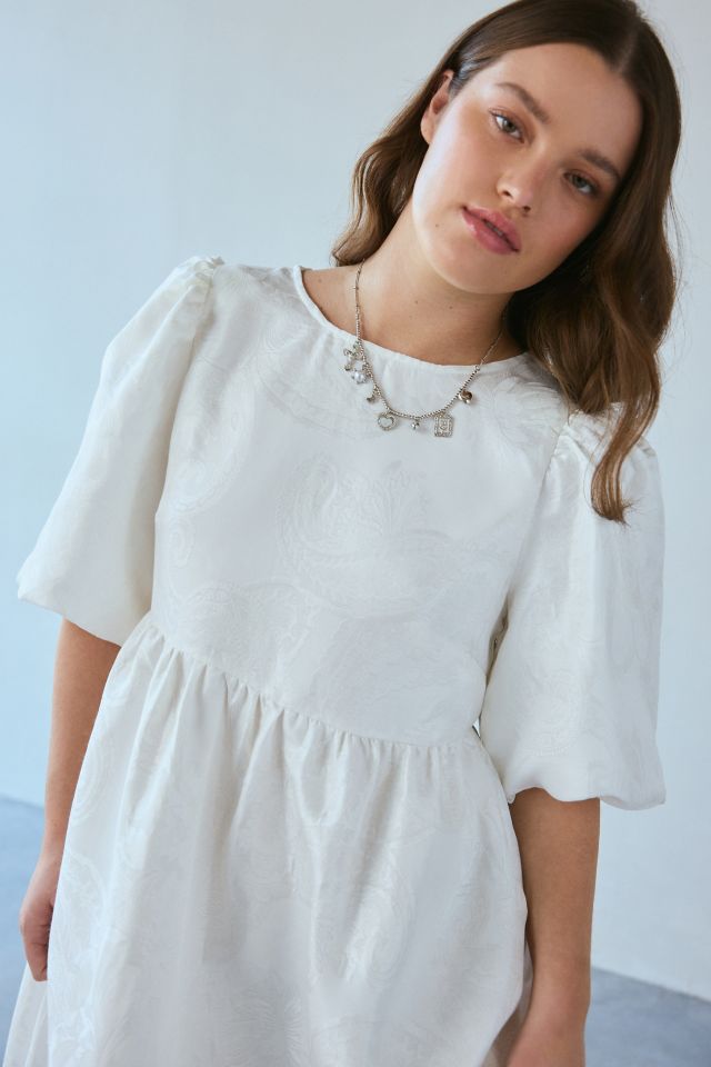 Glamorous Brocade Tiered Tie-Back Midi Dress | Urban Outfitters Canada