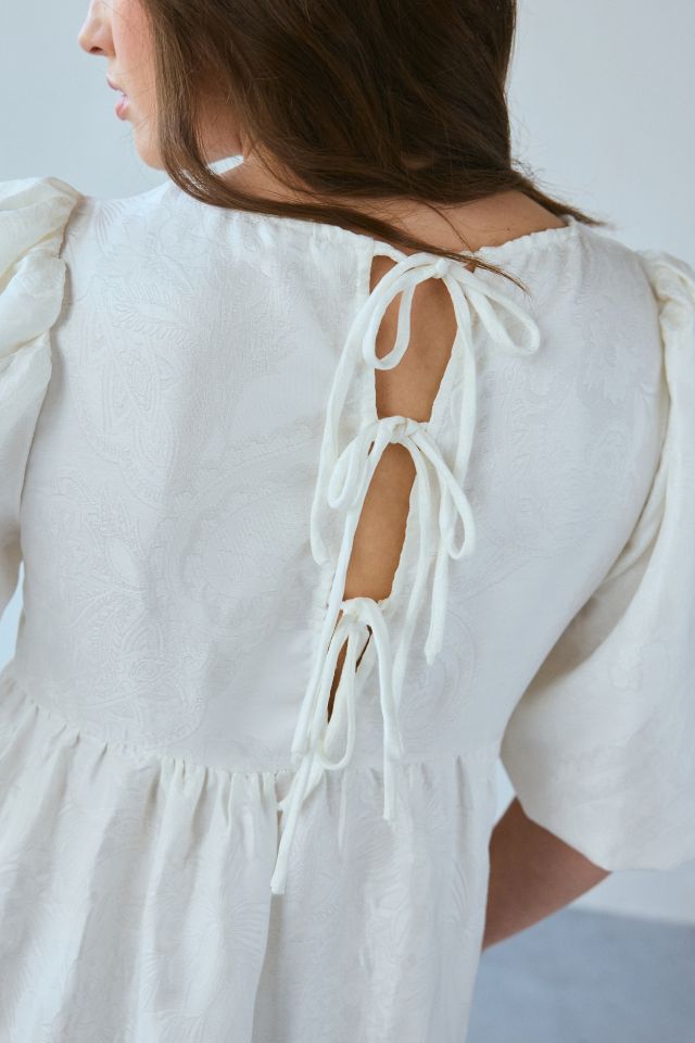 Glamorous Brocade Tiered Tie-Back Midi Dress #4