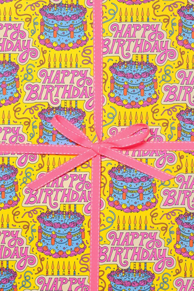 Red Cap Cake & Confetti Wrapping Paper #1