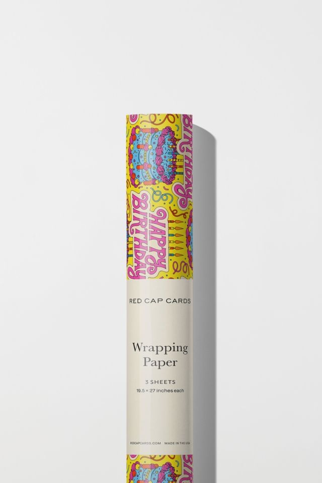 Red Cap Cake & Confetti Wrapping Paper #2