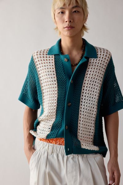 UO Norwich Paneled Short Sleeve Polo Sweater Product Page