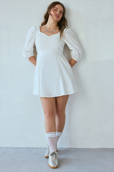 WIDE AWAKE SIDE GATHER MINI DRESS