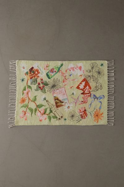 Souvenir Doodle Collage Printed Rug