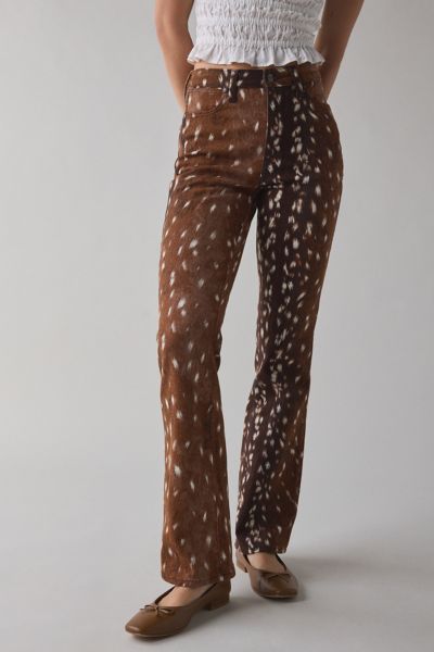 Wrangler Fawn Animal Print Mid-Rise Bootcut Jean