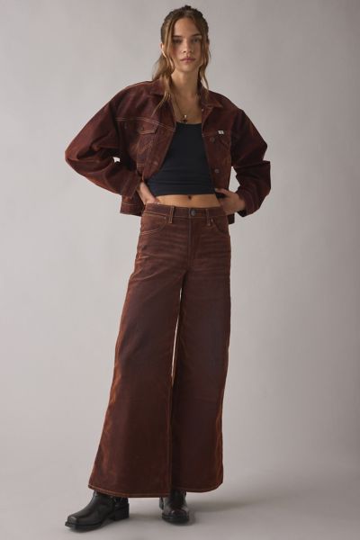 Wrangler Velour Denim 5-Pocket Wide Leg Trouser