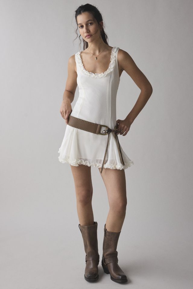 Motel Fulvia Ruffle Trim Slip Mini Dress #1