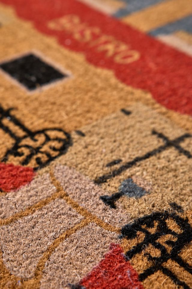 Bistro Scene Printed Coir Doormat #1