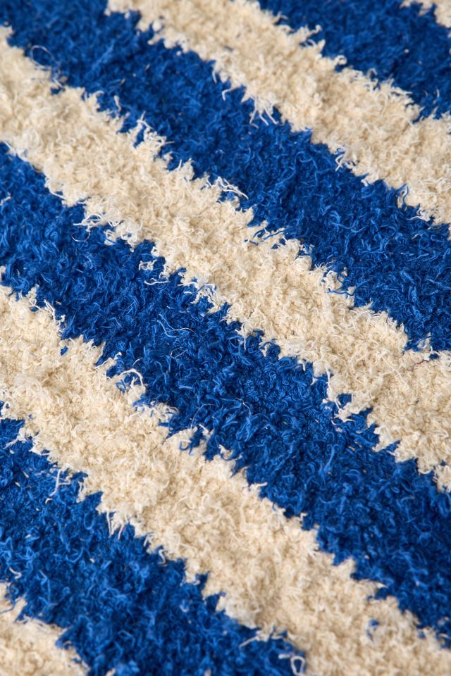 Vertical Cabana Striped Shag Rug #2