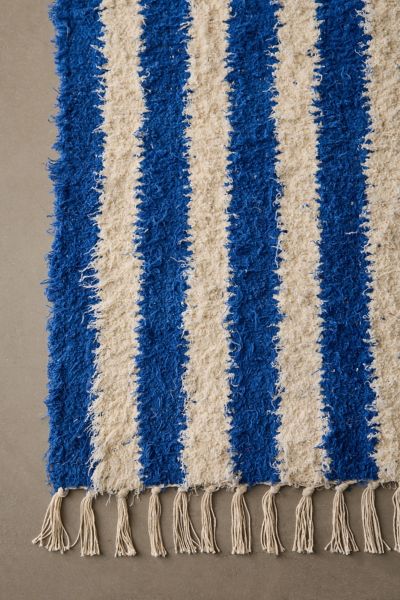 Vertical Cabana Striped Shag Rug