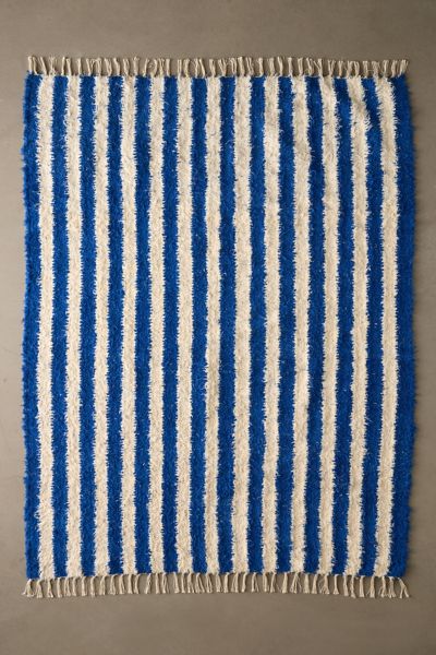 Vertical Cabana Striped Shag Rug