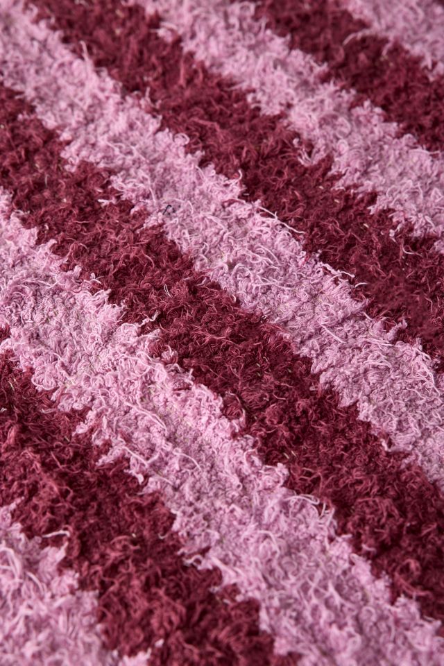 Vertical Cabana Striped Shag Rug #2