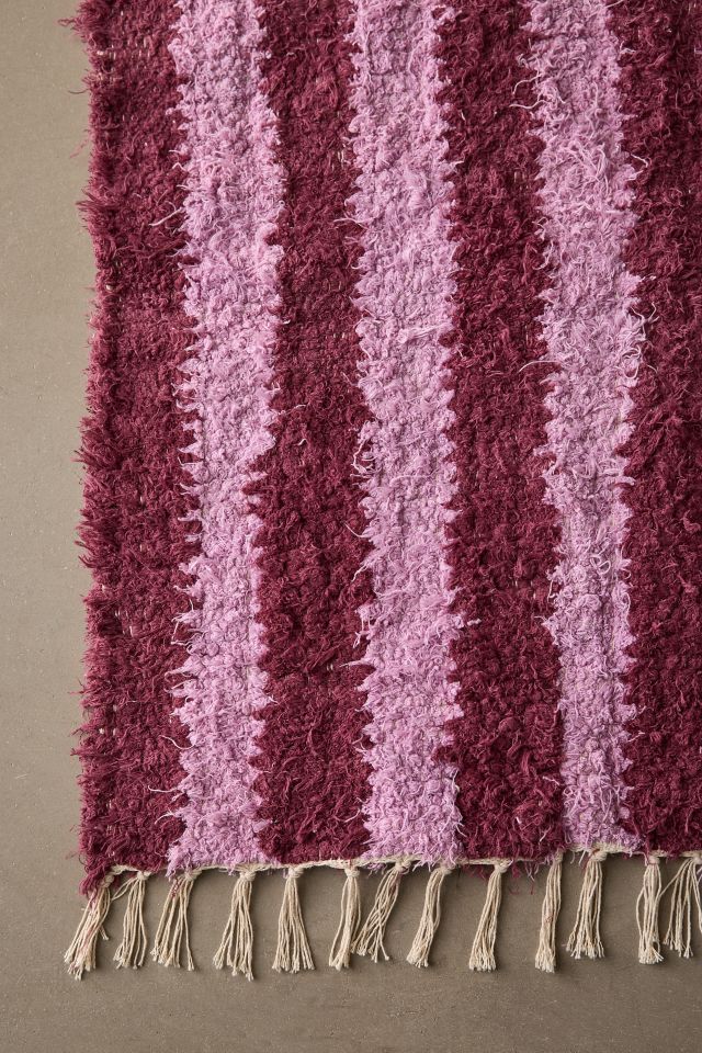 Vertical Cabana Striped Shag Rug #3