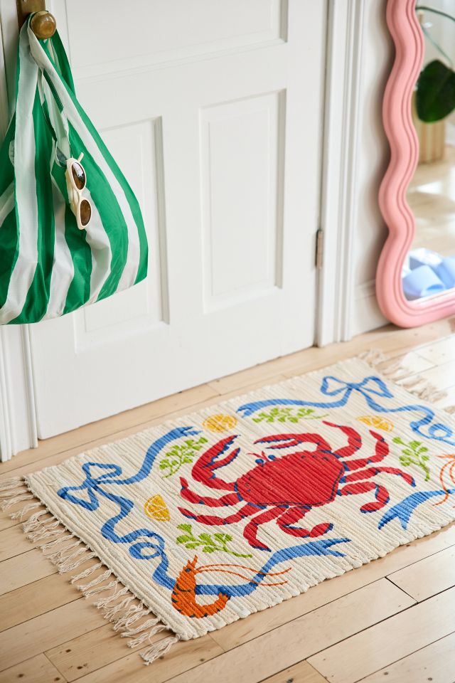 Fancy Crab Printed Rag Rug #1