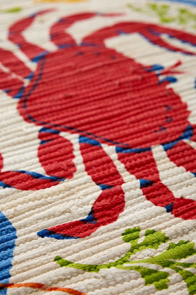 Fancy Crab Printed Rag Rug #2