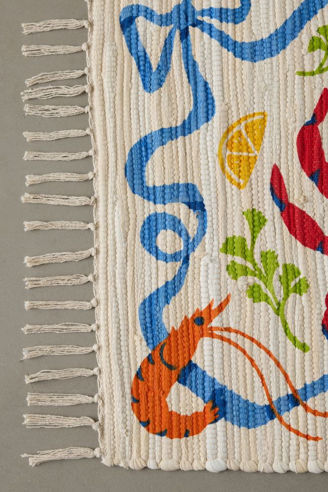 Fancy Crab Printed Rag Rug #3