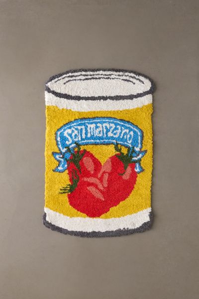 Urban Outfitters San Marzano Tomato Can Shape Tufted Shag Rug In Red At