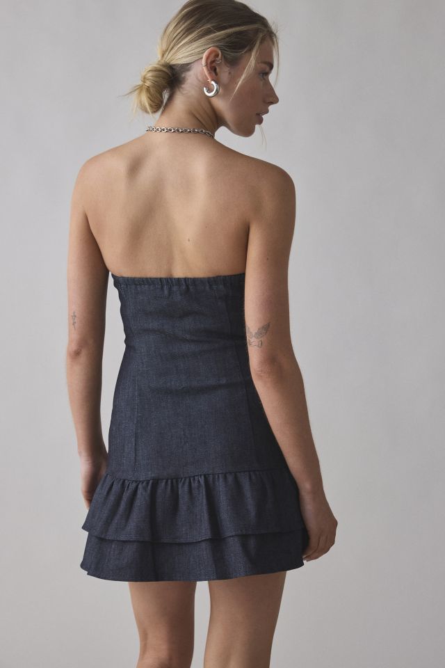 Motel Lumins Strapless Drop Waist Mini Dress #2