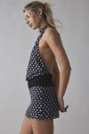 Motel Valina Polka Dot Halter Mini Dress