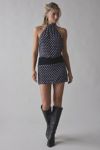 Motel Valina Polka Dot Halter Mini Dress