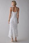 black and beige lace long dress Vintage Nude and Black Lace Dress - S