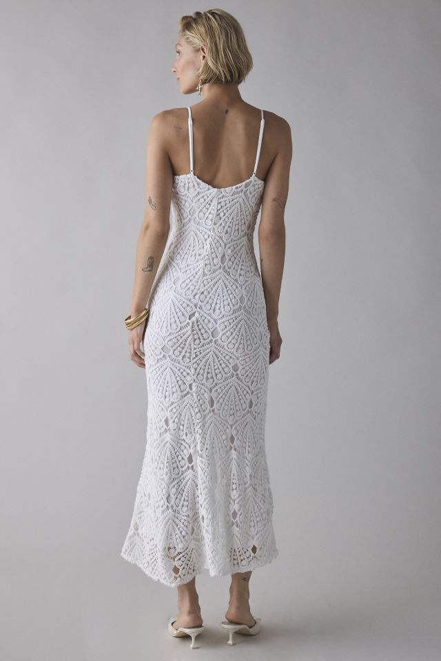 Bardot Andoni White Seashell Crochet Midi Dress #1