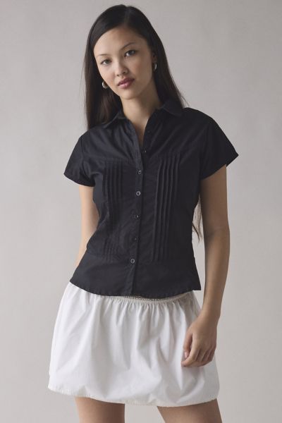 Motel Wilmot Cotton Poplin Pintuck Button-Down Shirt