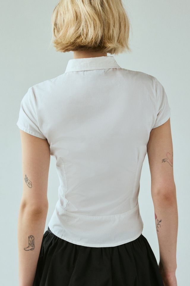 Motel Wilmot Cotton Poplin Pintuck Button-Down Shirt #2