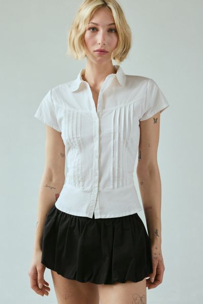 Motel Wilmot Cotton Poplin Pintuck Button-Down Shirt
