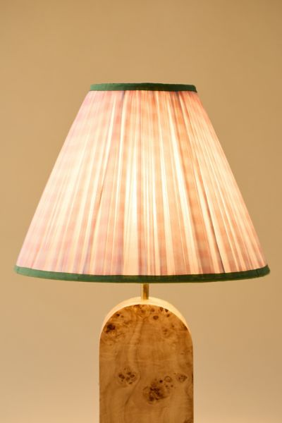 Urban Outfitters Bailey Gathered Fabric Lamp Shade In Pink Gingham At