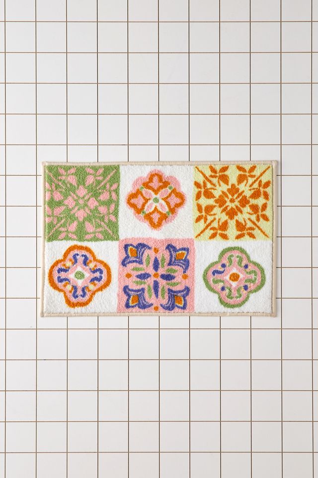 Izzy Tile Plush Printed Bath Mat #1