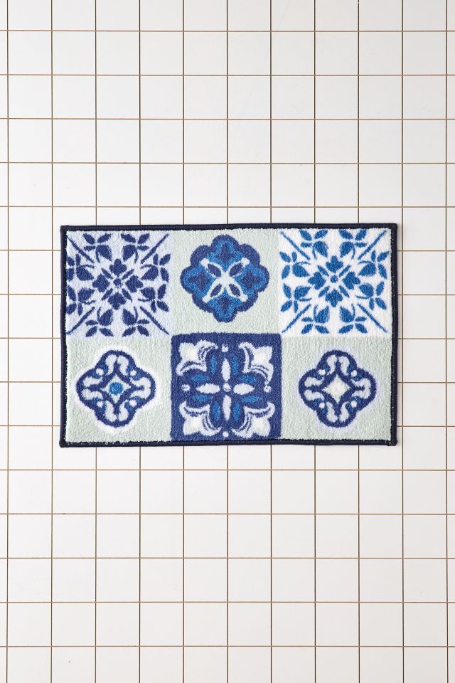Izzy Tile Plush Printed Bath Mat #1