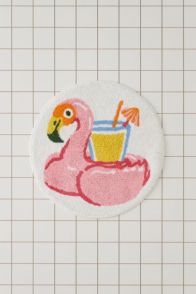 Tapis de bain rond à pompons Tropical Vacay #1