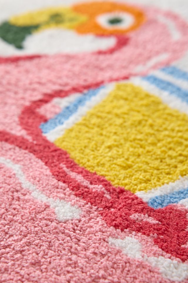 Tapis de bain rond à pompons Tropical Vacay #2