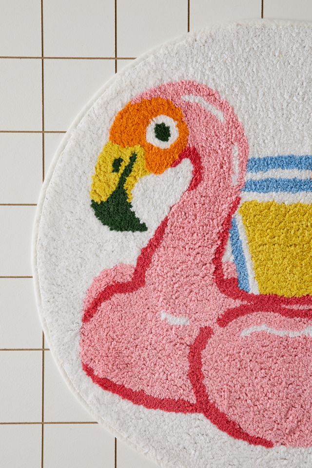 Tapis de bain rond à pompons Tropical Vacay #3
