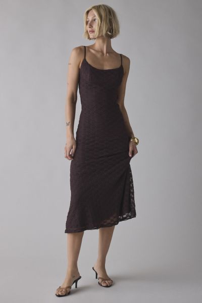 Bardot Adoni Eyelet Lace Mesh Midi Dress
