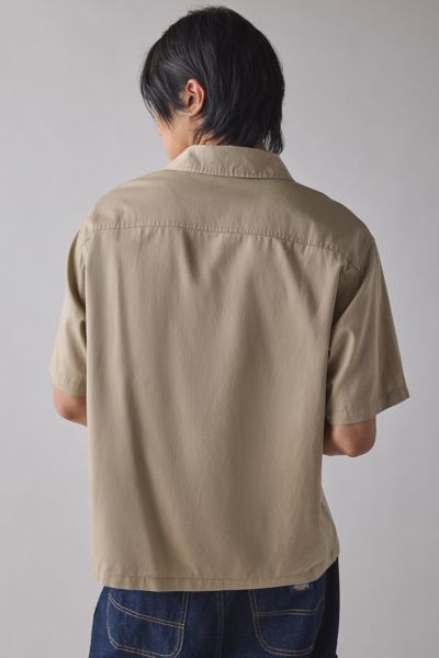 Dickies Lynville Short Sleeve Shirt Top In Desert Sand, Men's At Urban Outfitters In Brown