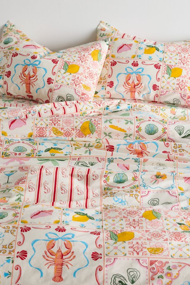 Porto Tile Patterned Duvet Cover Set