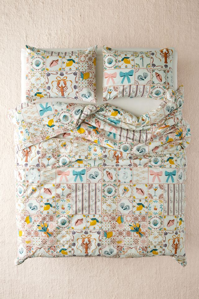 Porto Tile Patterned Duvet Set