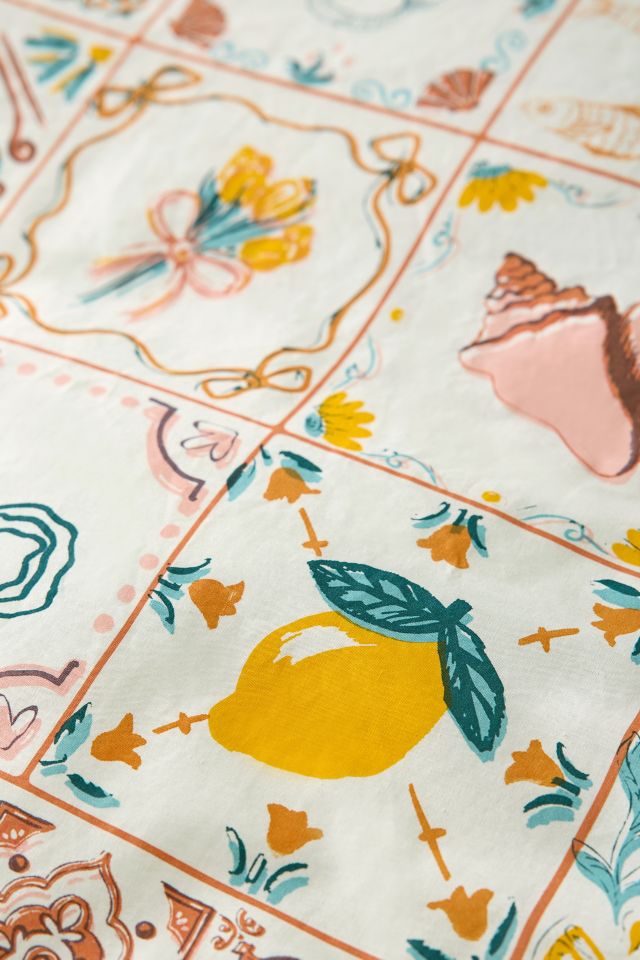 Porto Tile Patterned Duvet Set