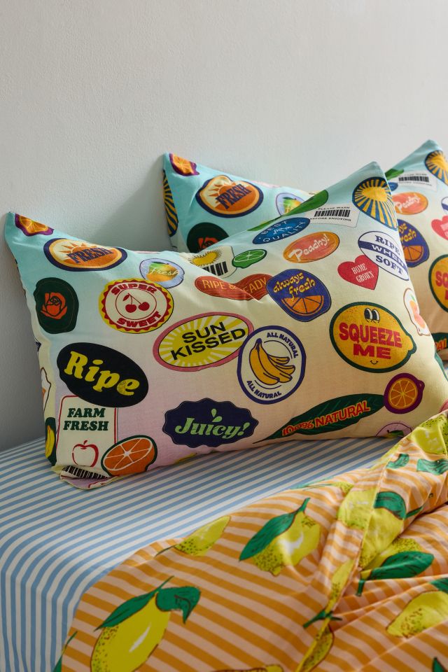 Fruit Sticker Patterned Sham Set #1
